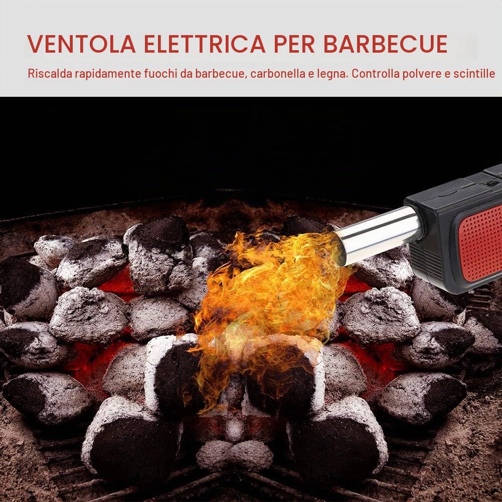 Ticfox ventilatore barbecue a batteria nero portatile