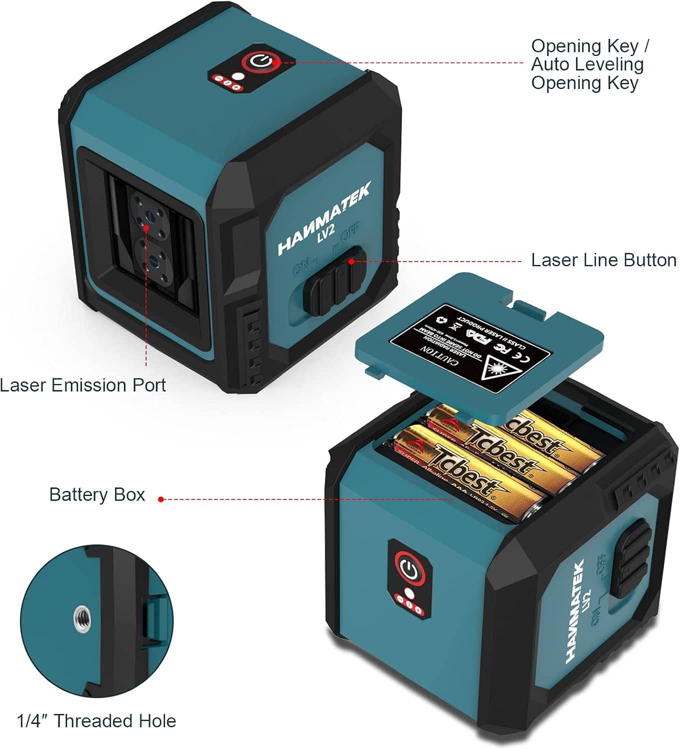 Hanmatek LV2 Livella Laser a Linee Autolivellante IP54