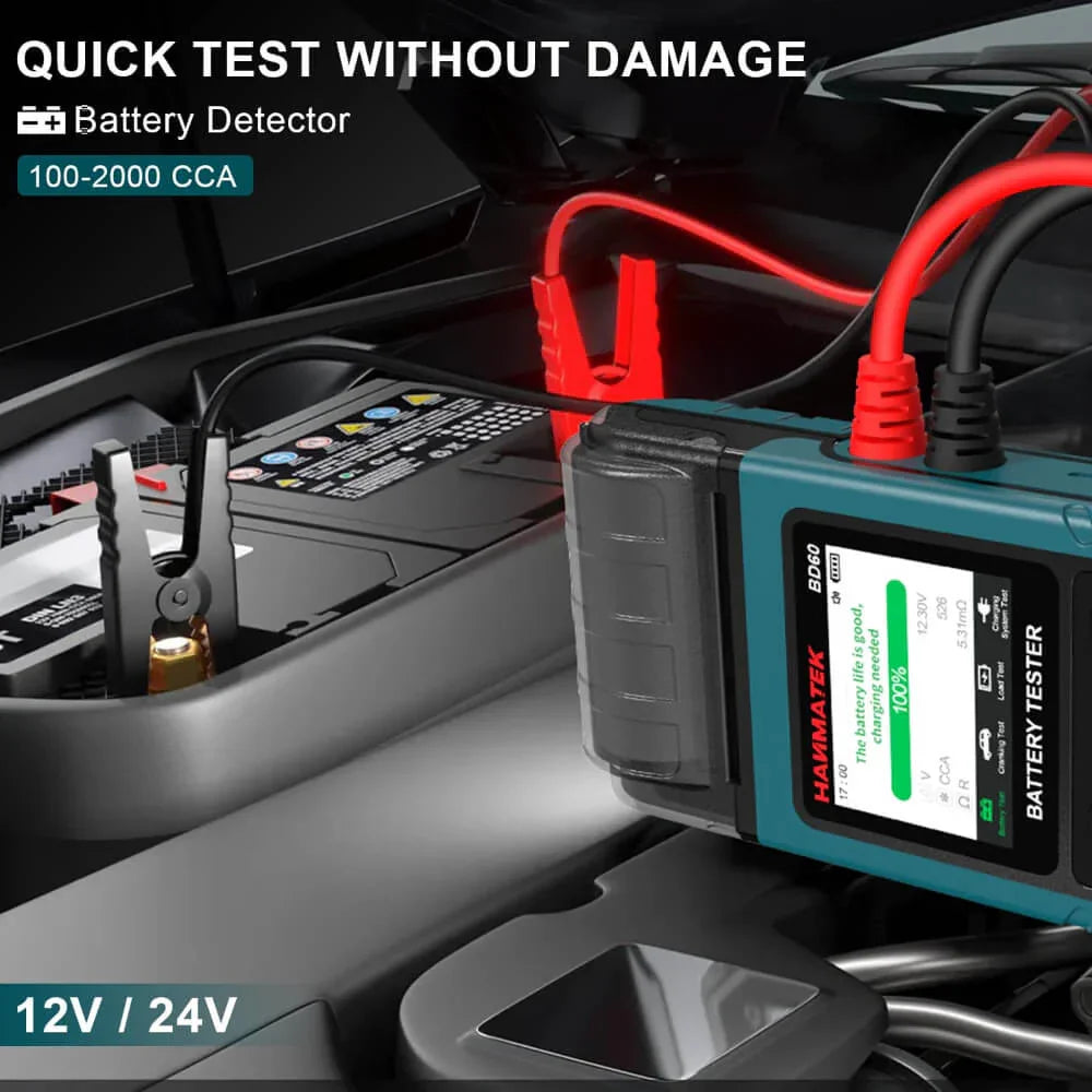 Hanmatek BD60 Tester Batteria Auto 12V 24V con Stampante