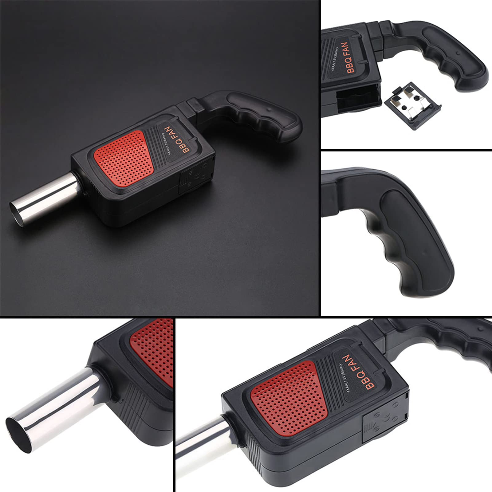 Ticfox Ventilatore Elettrico Barbecue Portatile Nero a Batteria