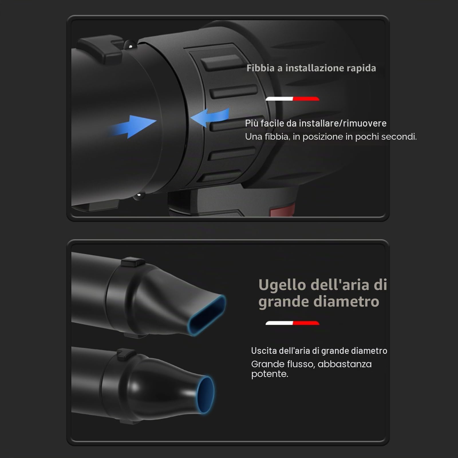 TICFOX Turbo Jet Soffiatore Aria Batteria 35000 Giri/min