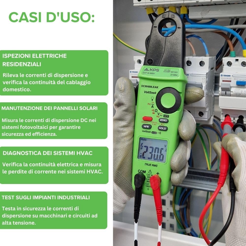 KPS DCM400LEAK pinza amperometrica TRMS 100A AC/DC