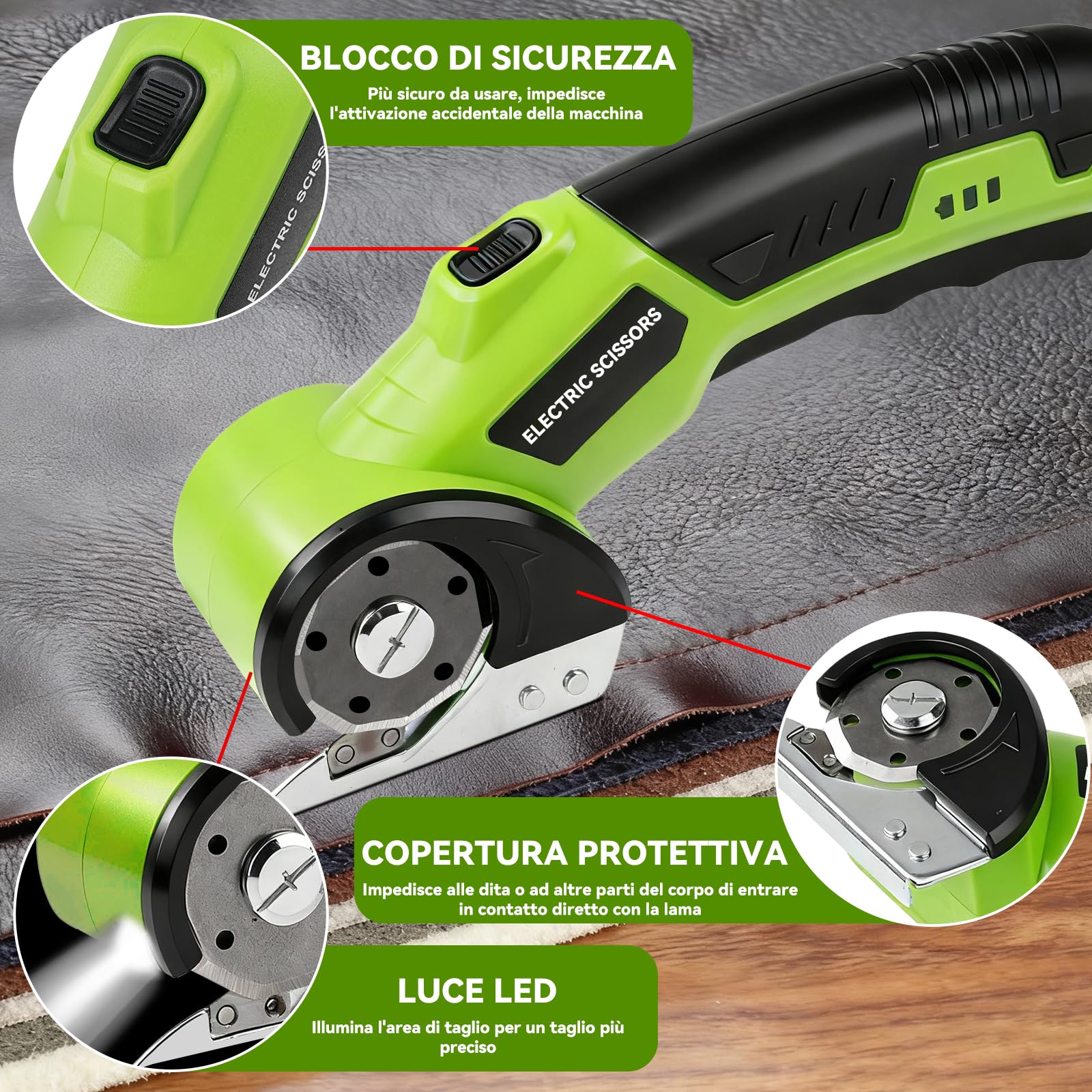 Ticfox Forbici Elettriche 4,2V Senza Fili 2 Lame