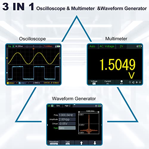 Hanmatek HO52S oscilloscopio multimetro palmare 50MHz 3-in-1