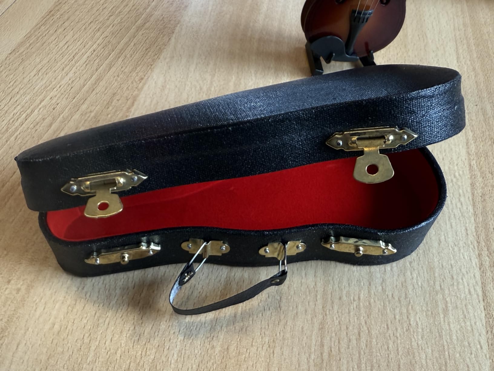 Ticfox Modello Mini Violino Legno con Supporto Nero
