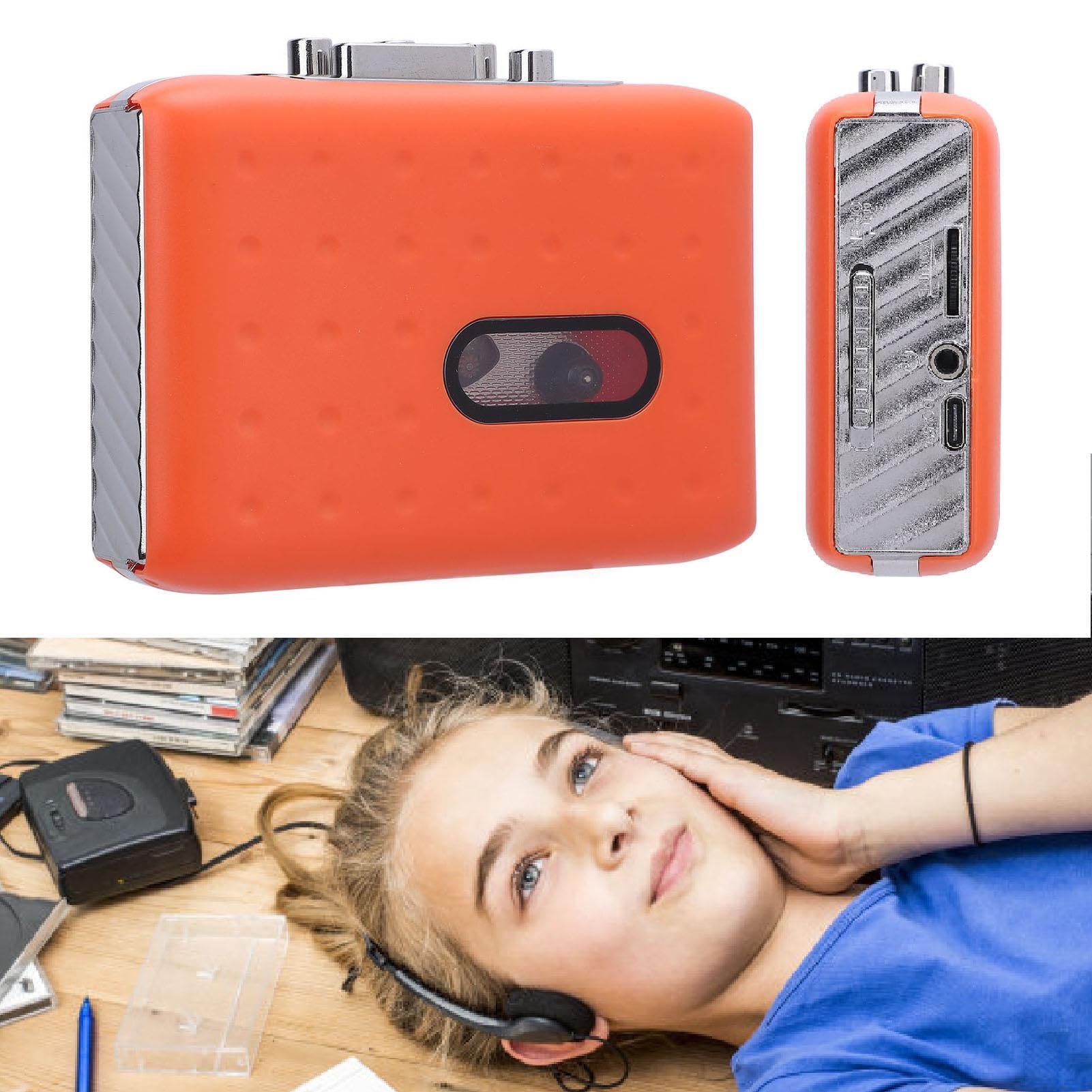Ticfox lettore cassette portatile USB-C MP3 arancione
