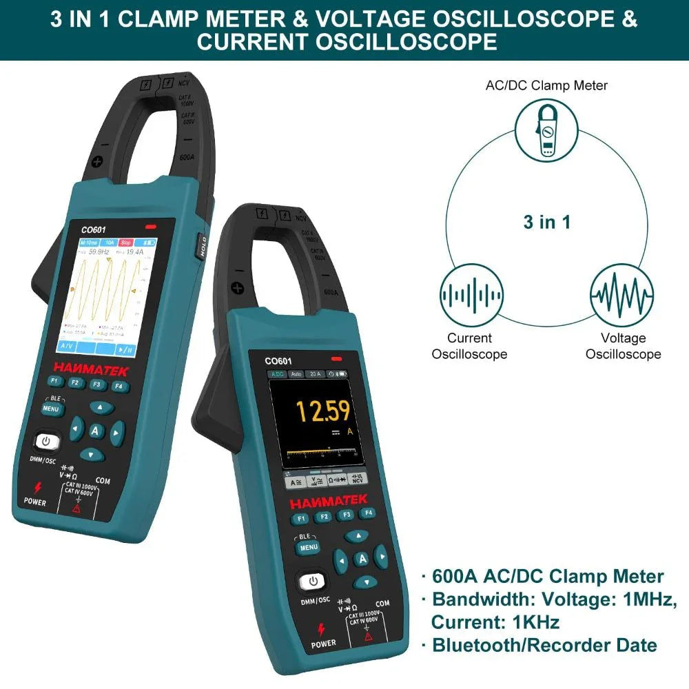 Hanmatek CO601 pinza amperometrica oscilloscopio 600A