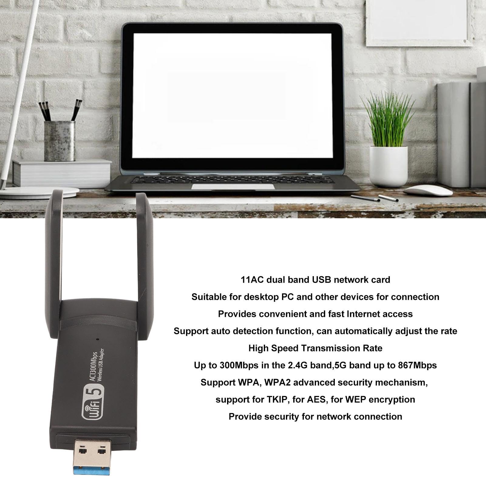TICFOX 4605AC Adattatore WiFi USB 1300Mbps Dual Band