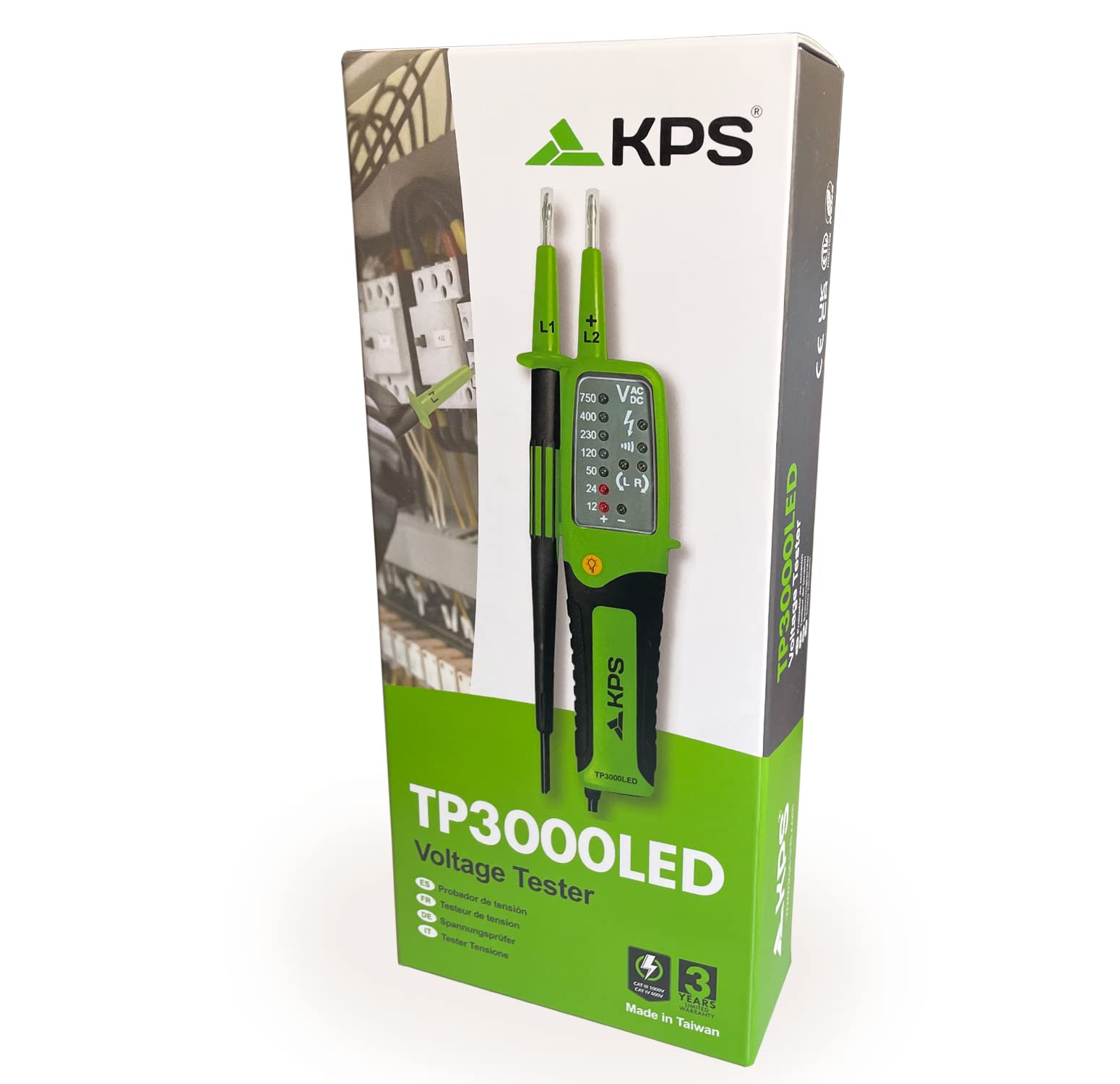 KPS TP3000LED tester tensione TRMS 750V con test RCD