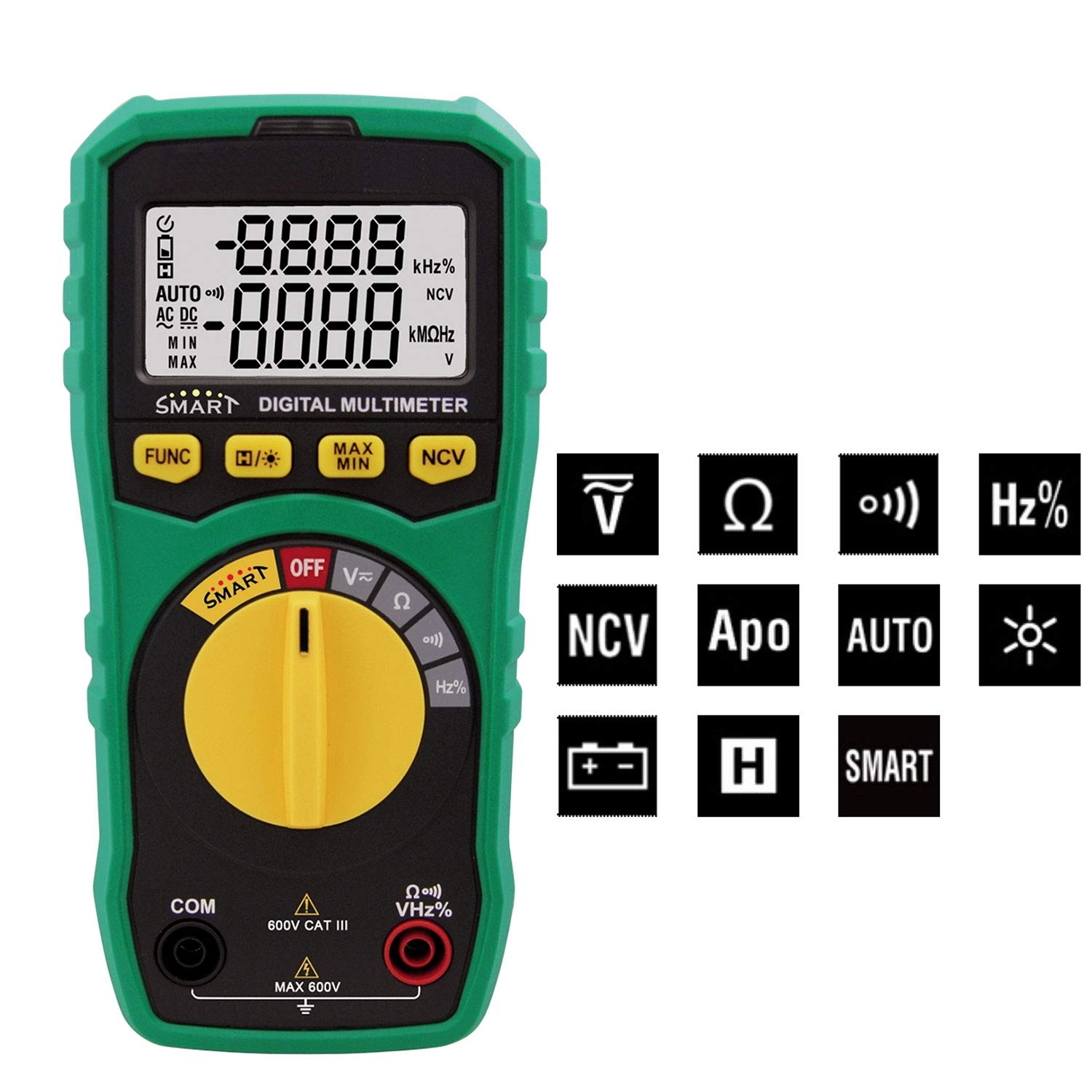 KPS MT900 Multimetro Digitale Smart 6000 Conti CAT III 600V
