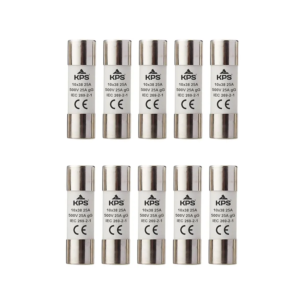 Kps Fusibili Cilindrici 10x38 25A GG 500V 20 Pezzi