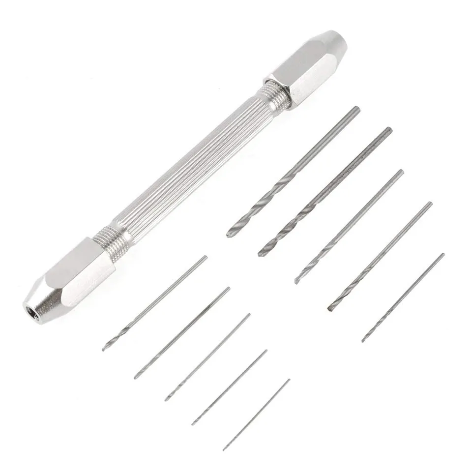 TICFOX mini trapano a mano modellismo 0,5-3,2mm 10 punte