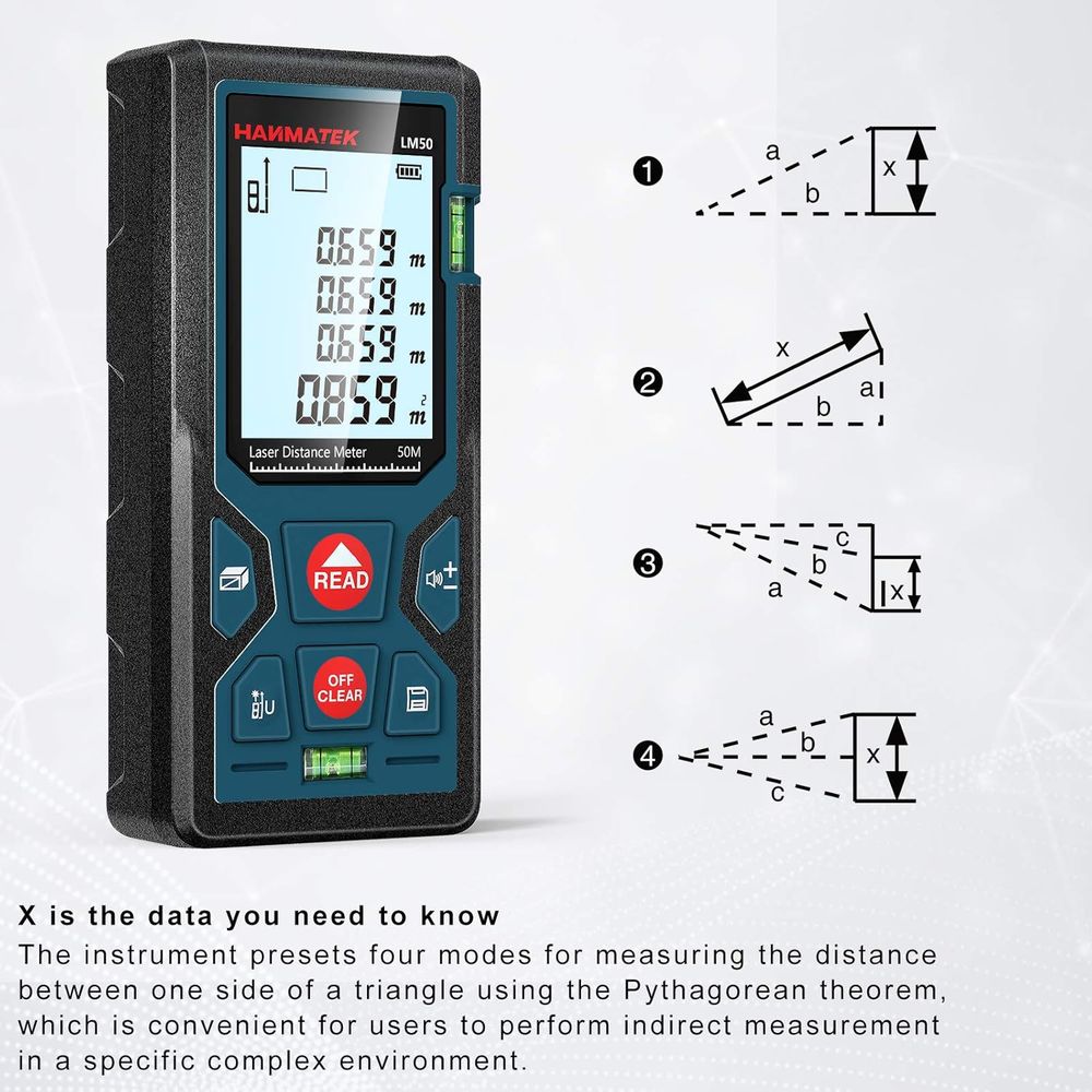 Hanmatek LM50 Telemetro Laser 50m Display LCD