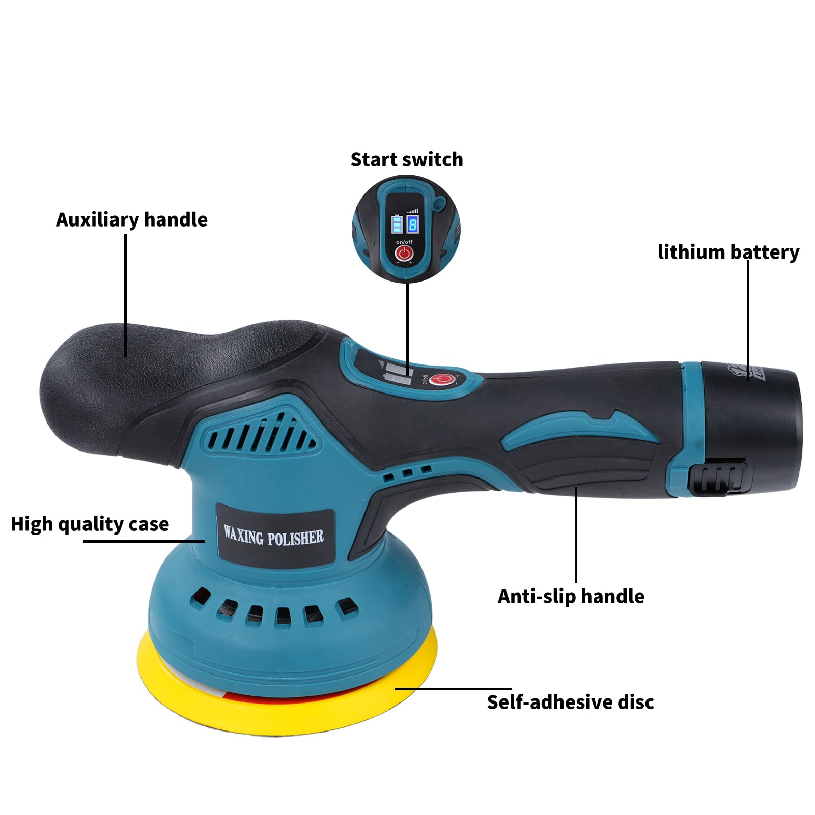 TICFOX lucidatrice auto a batteria 12V 2 batterie 125mm