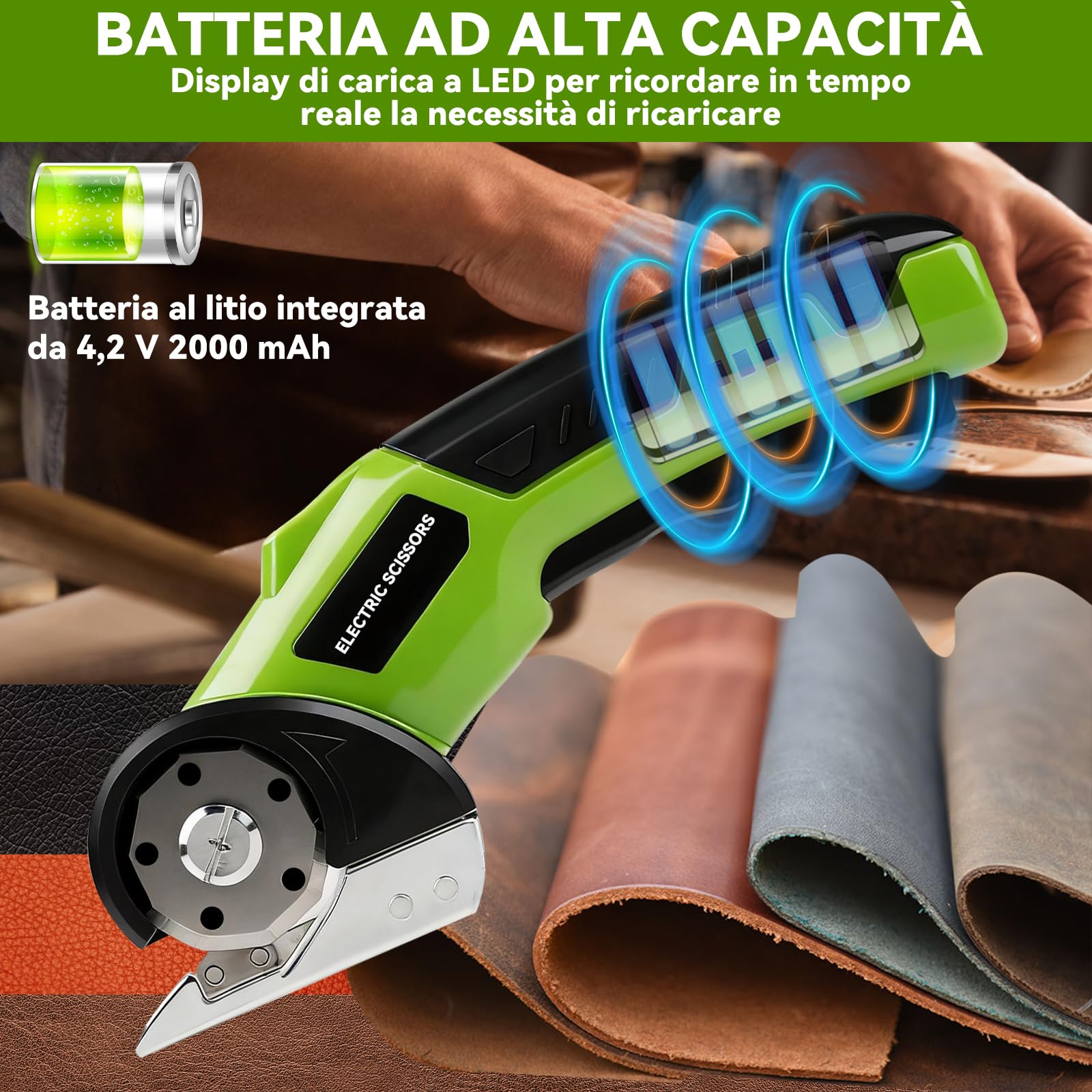 Ticfox Forbici Elettriche 4,2V Senza Fili 2 Lame