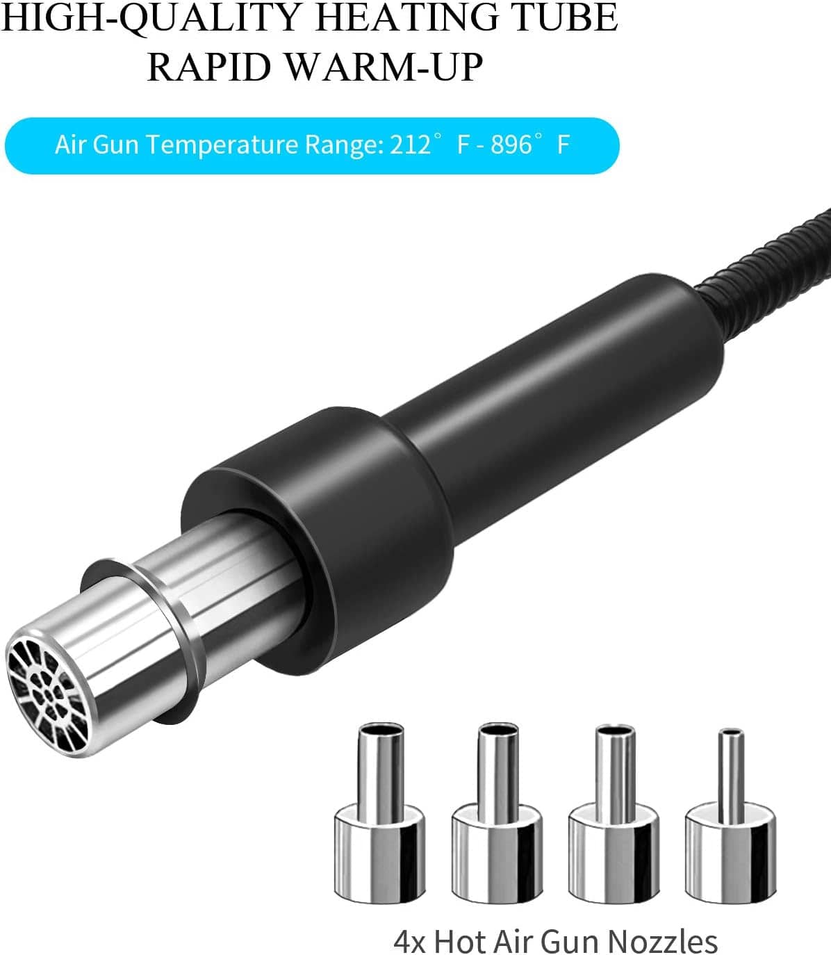 Hanmatek RS2 Stazione Saldante ad Aria 100-400°C con Ugelli
