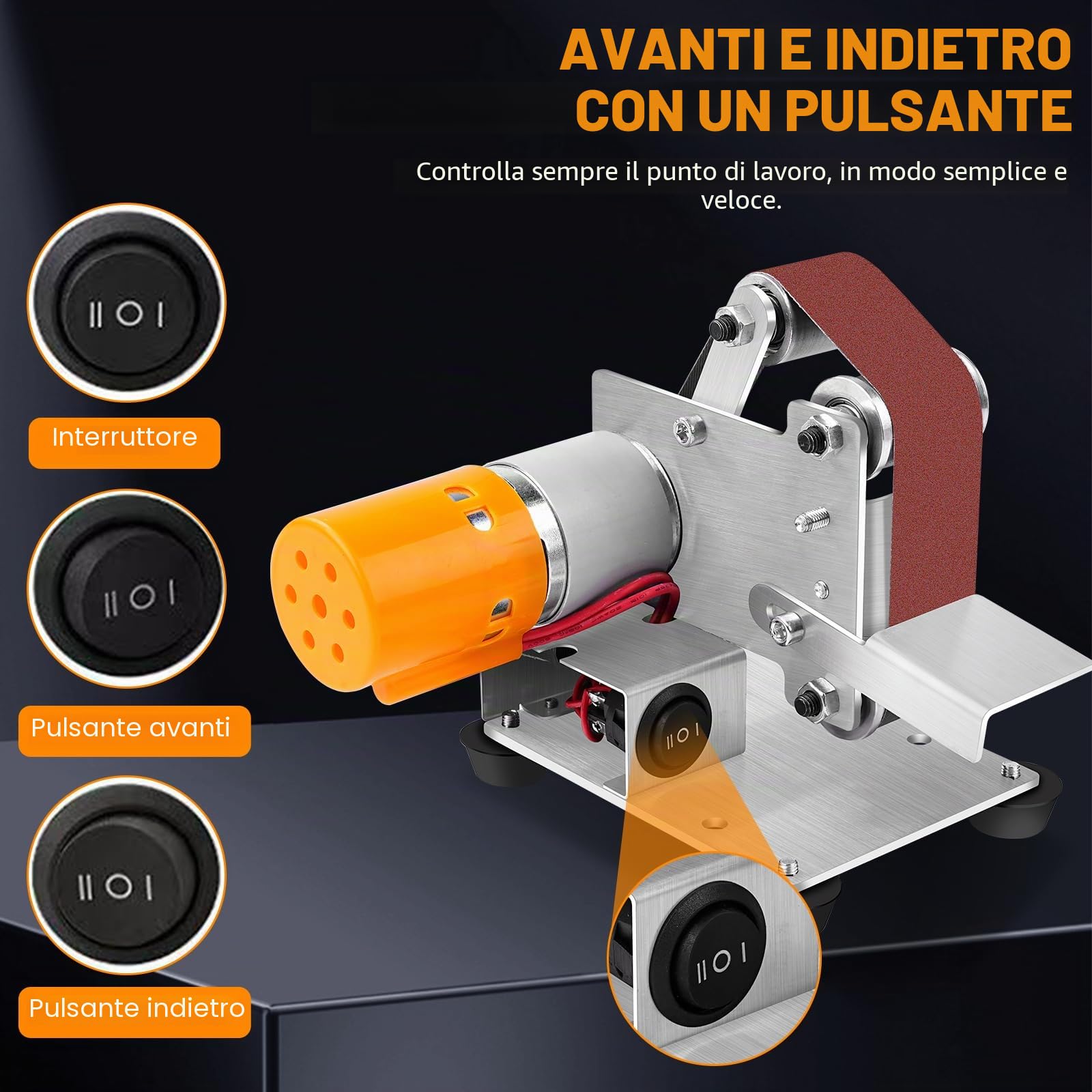 TICFOX mini levigatrice a nastro 7 velocità 30 nastri