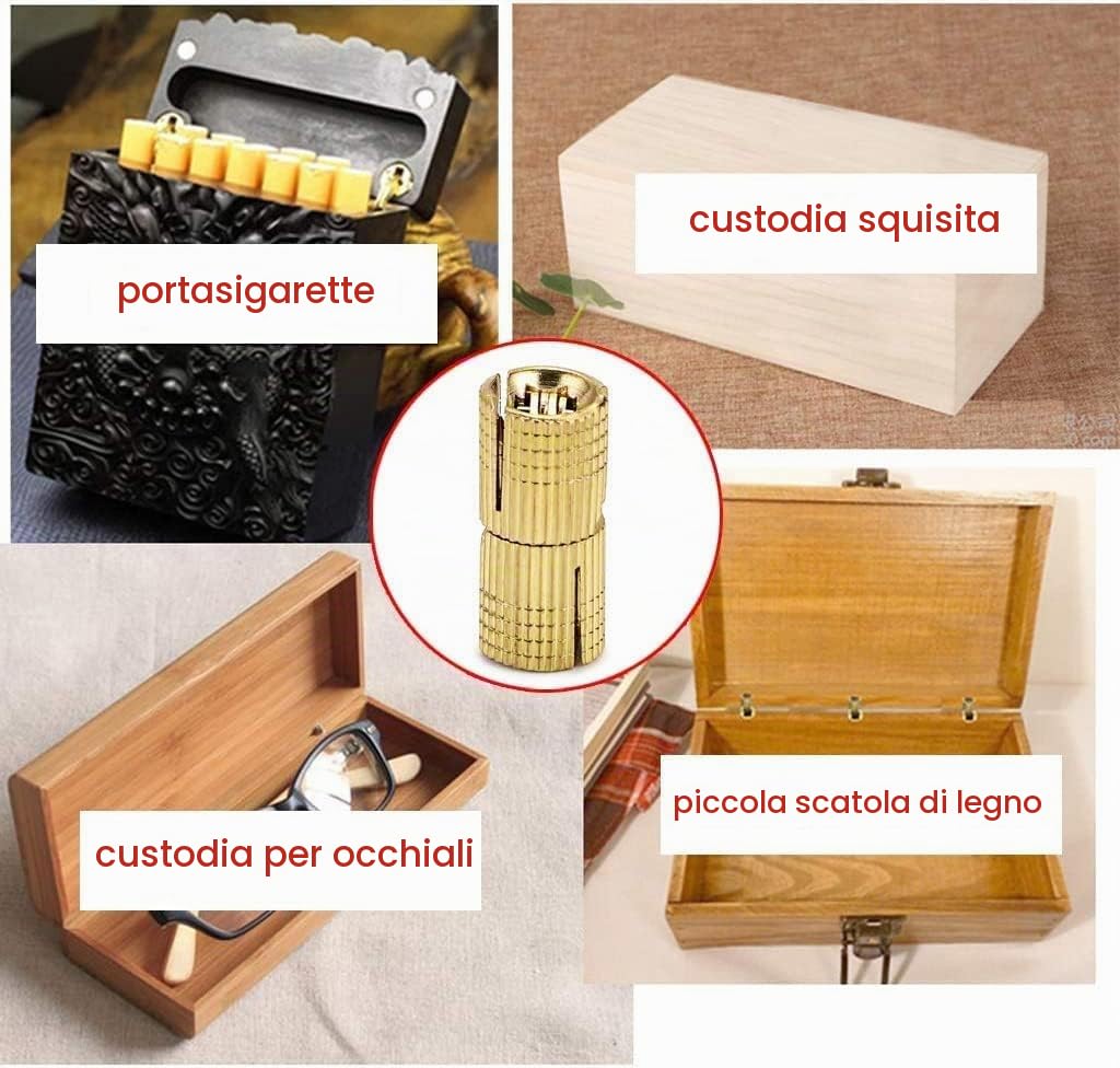 TICFOX cerniere scomparsa ottone 10 mm 4 pezzi