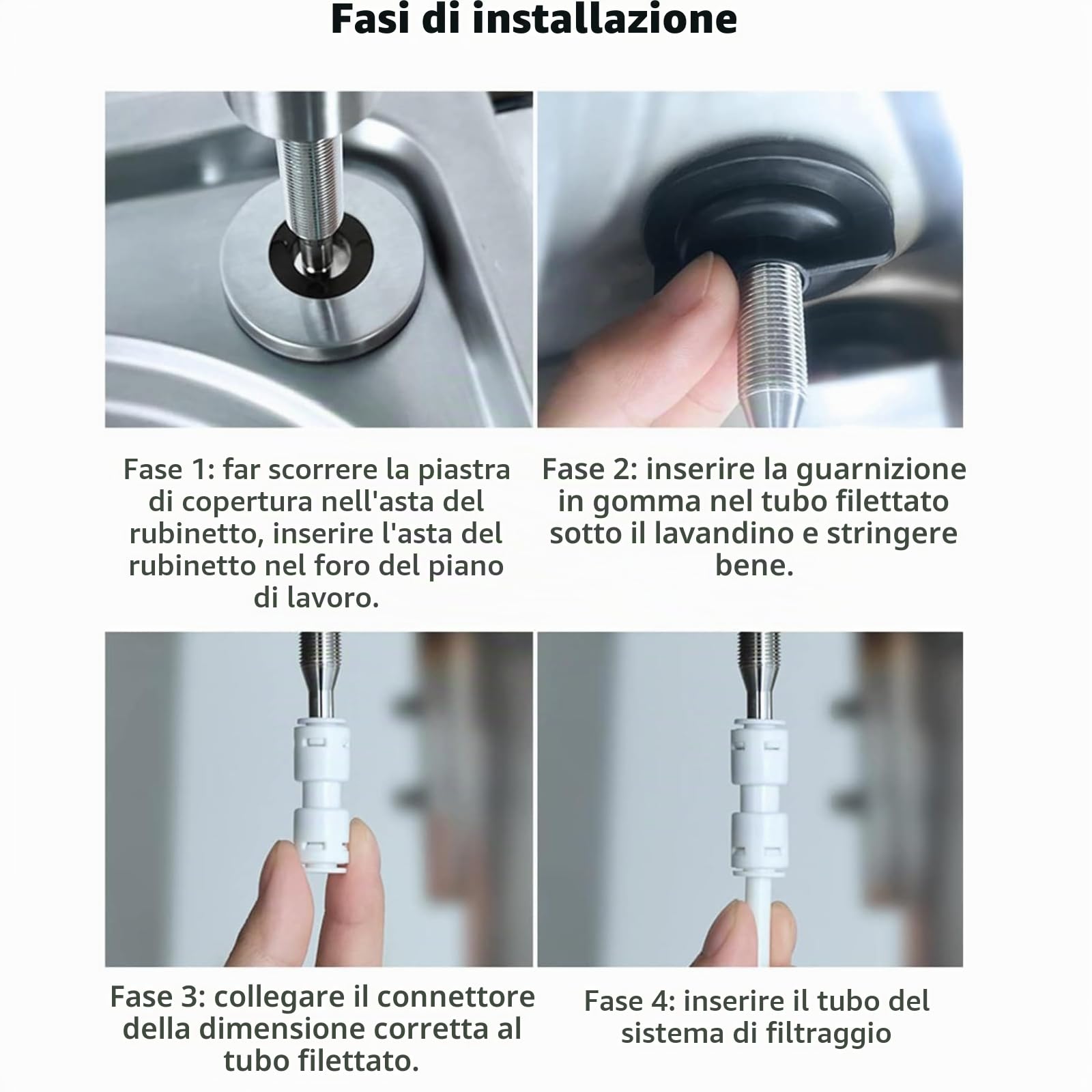 TICFOX Rubinetto Osmosi Inversa Acciaio Inox 1/4"
