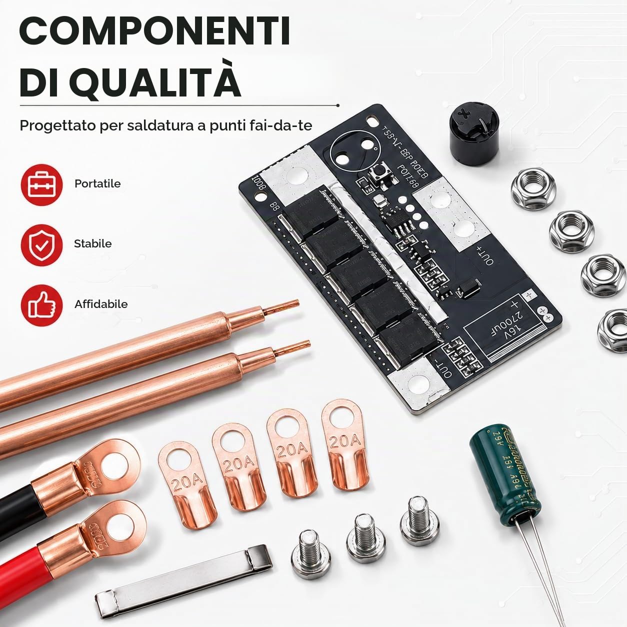 Ticfox Saldatore a Punti 12V Portatile Batterie 18650 DIY