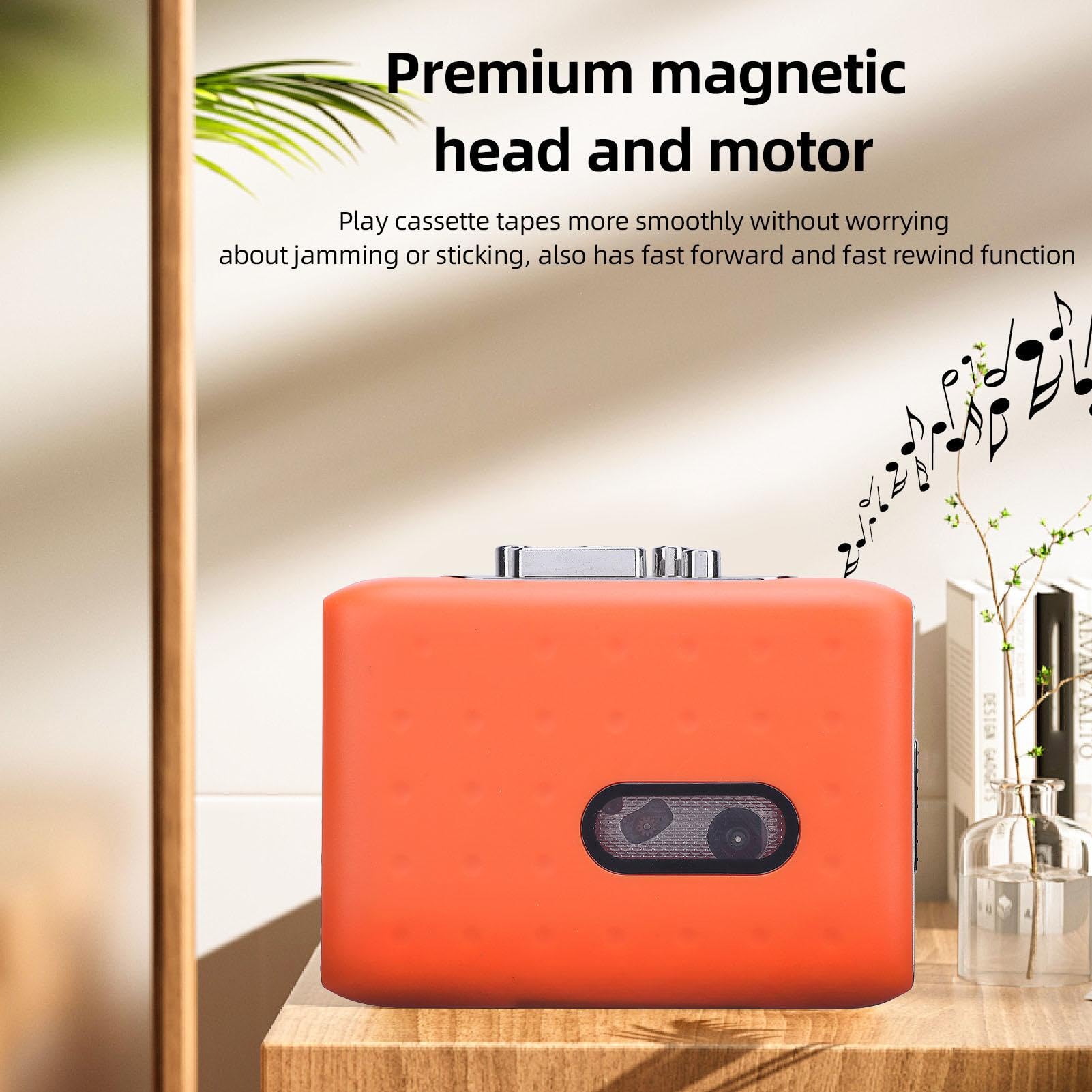 Ticfox lettore cassette portatile USB-C MP3 arancione