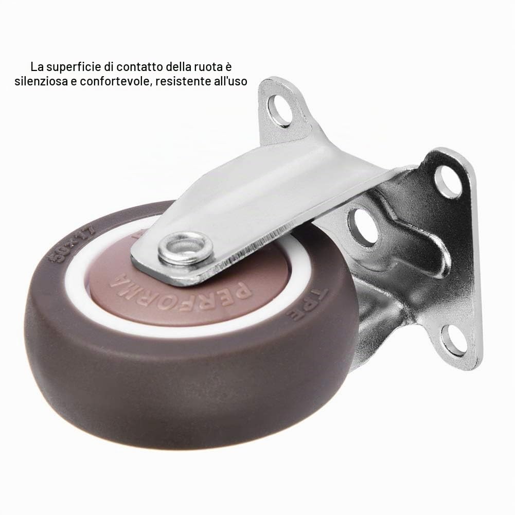 TICFOX Ruote gomma girevoli 50 mm 50 kg 4 pezzi industriali