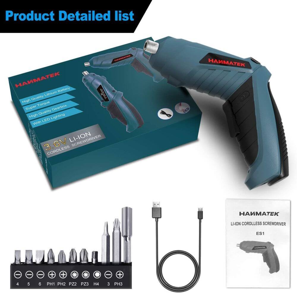 Hanmatek ES1 cacciavite elettrico ricaricabile 11 pezzi