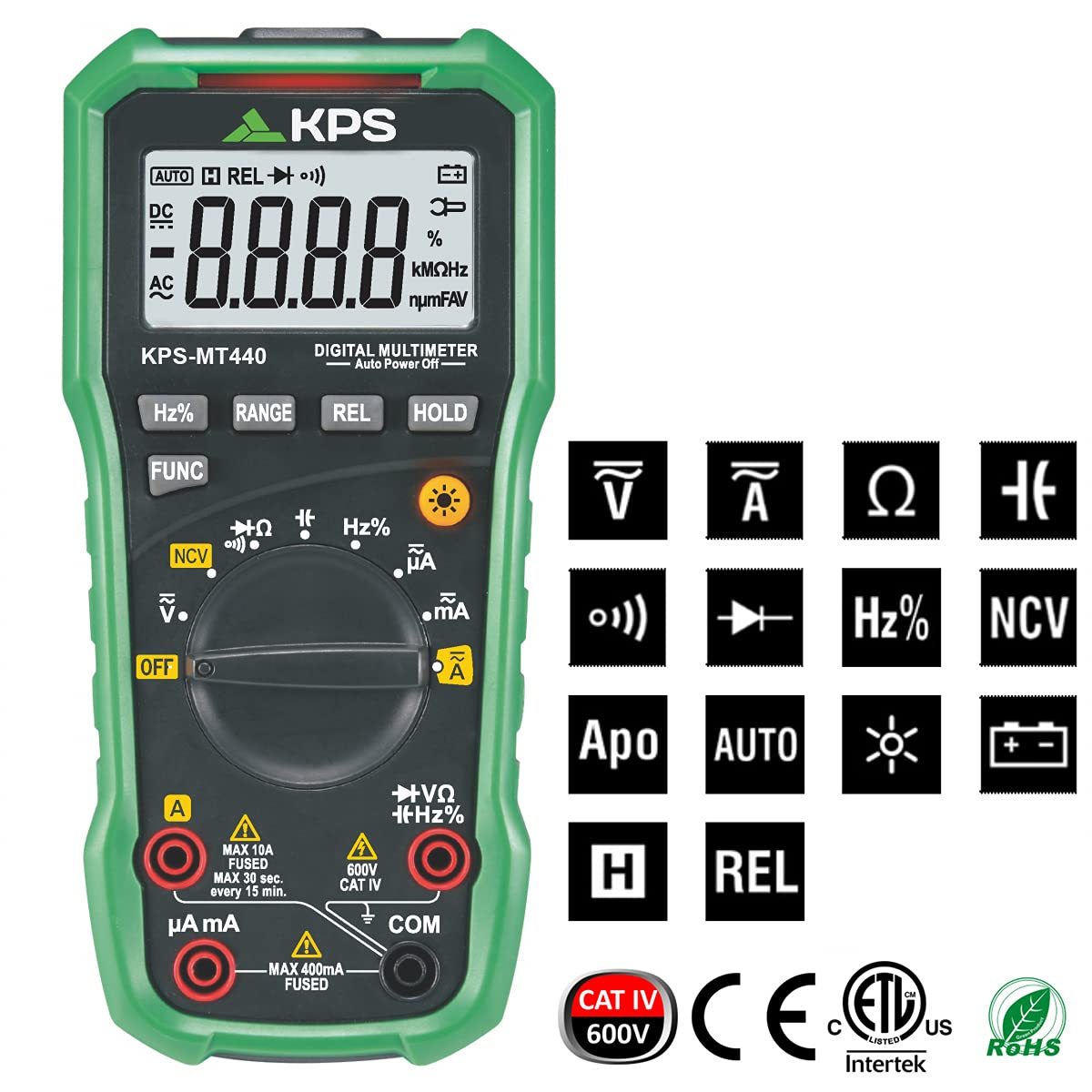 KPS MT440 Multimetro Digitale Professionale 10A CAT IV 600V