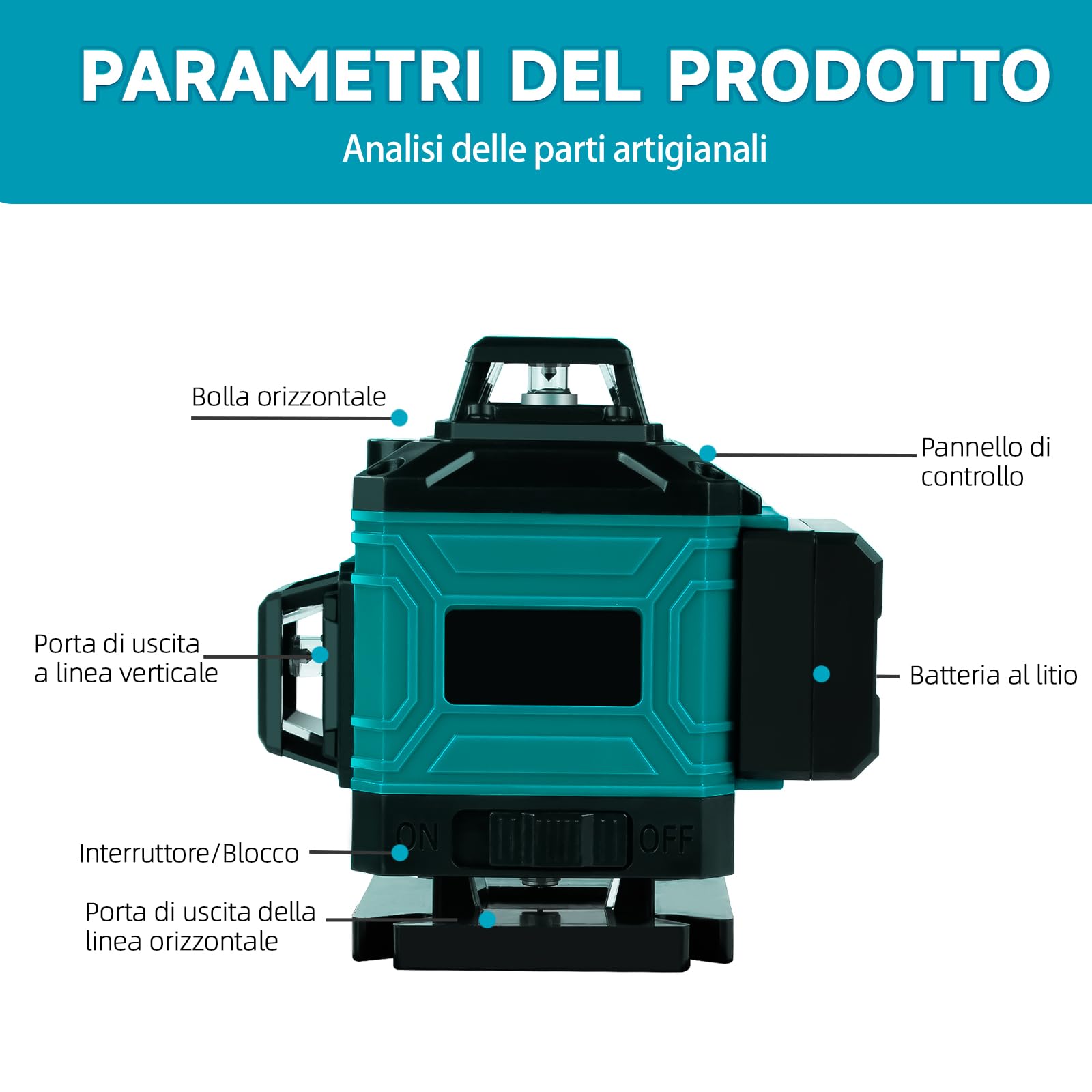 TICFOX 16 Linee Livella Laser Verde 4x360° con Treppiede IP54
