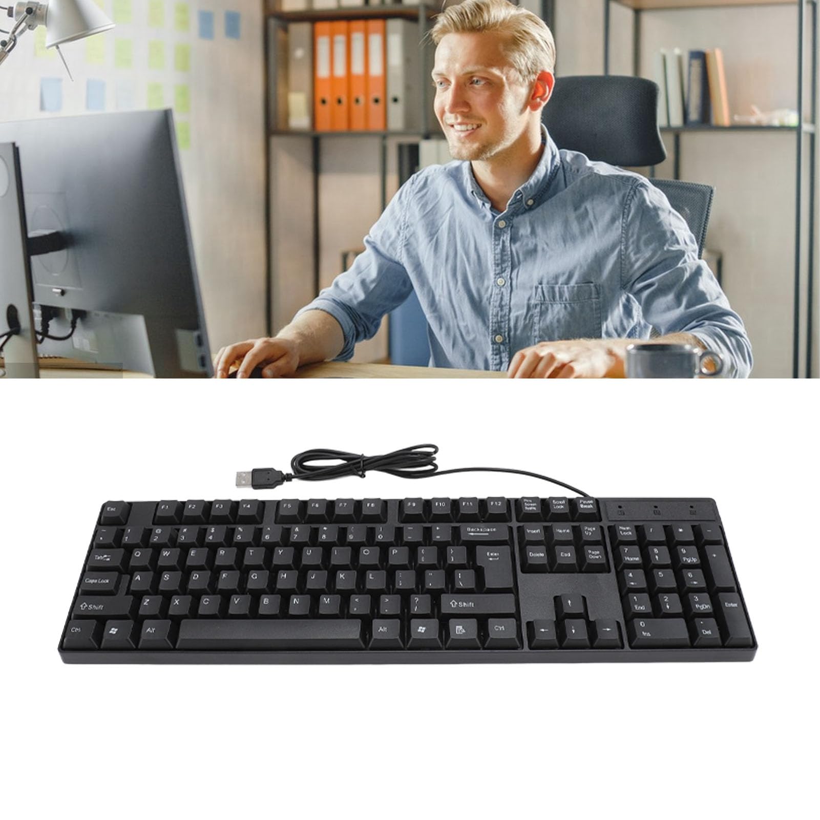 TICFOX K1800 Tastiera USB 104 Tasti Layout Inglese