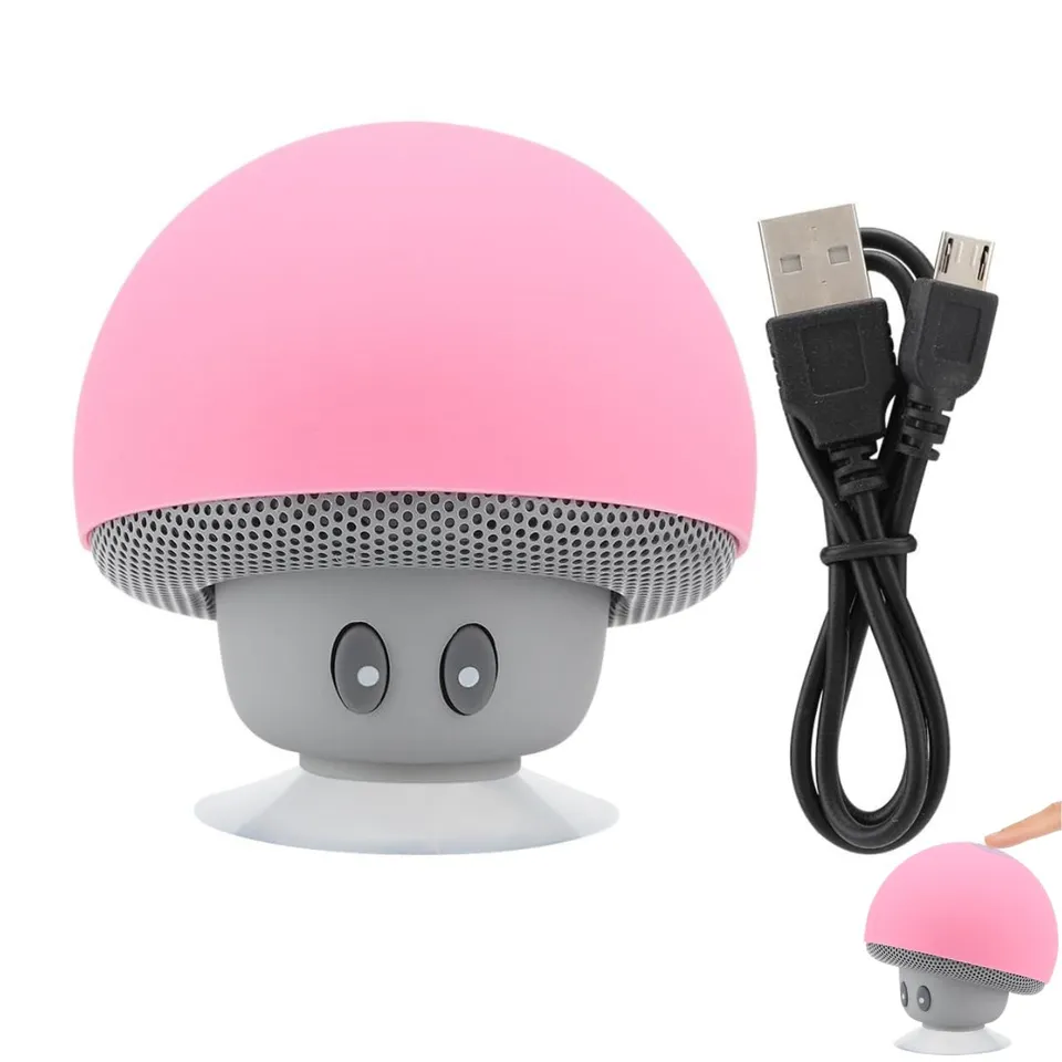 Ticfox altoparlante bluetooth fungo rosa con ventosa