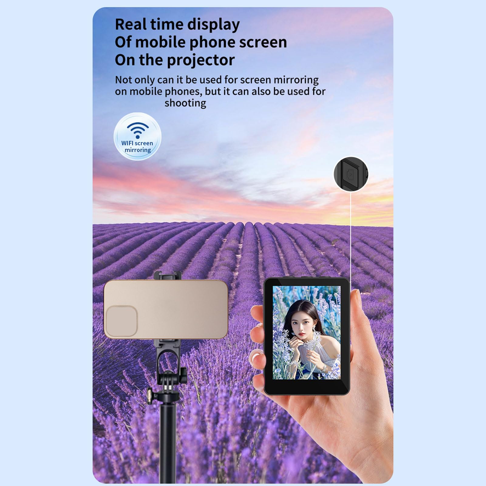 TICFOX Treppiede Selfie Automatico Schermo 2 Pollici WiFi