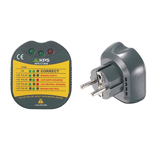 KPS CC800 Tester Prese 230V Schuko con LED e Cicalino