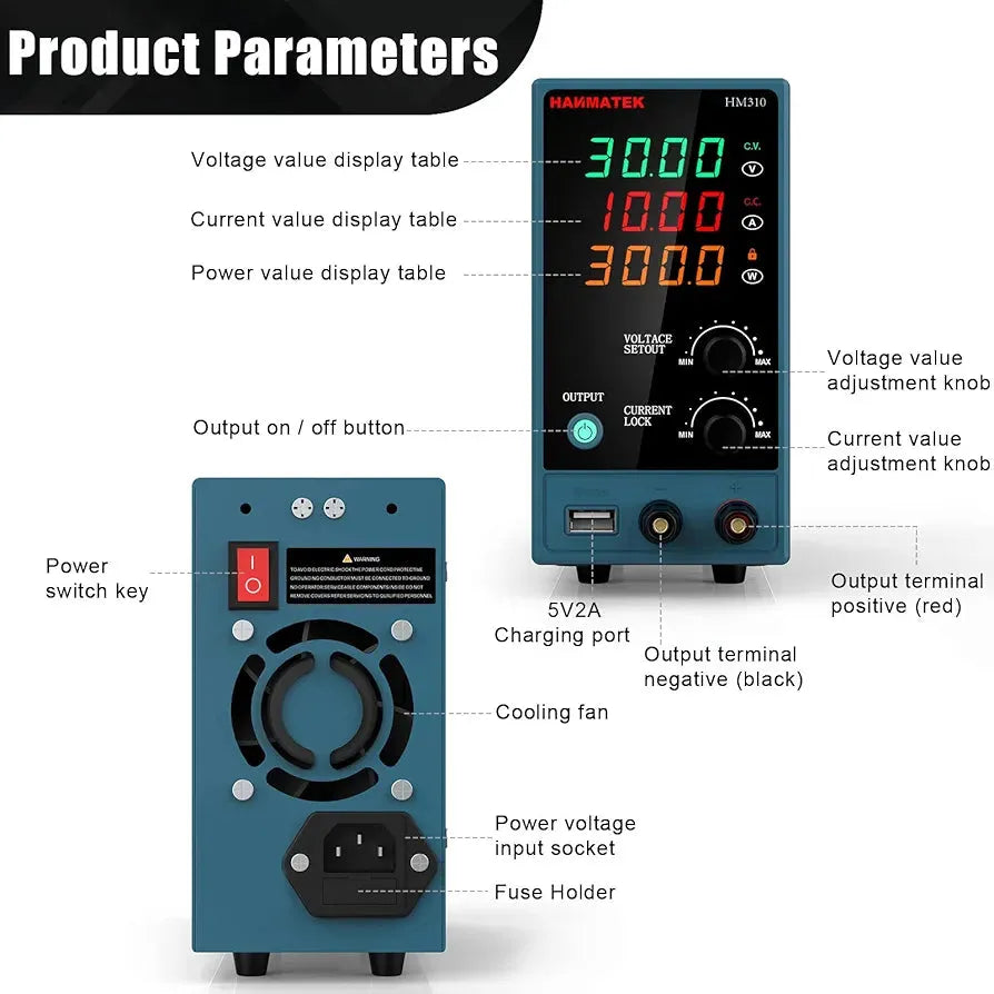 Hanmatek HM310 Alimentatore Banco DC Mini Regolabile