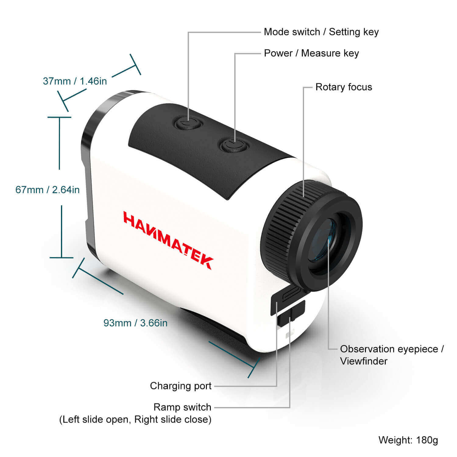 Hanmatek GR1200 telemetro laser golf 1200 yard pendenza