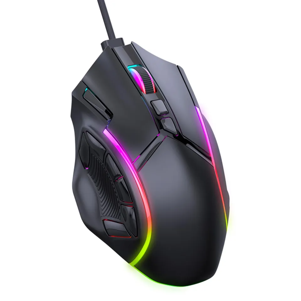 TICFOX Mouse Gaming Cablato RGB Nero 12800 DPI 13 Tasti