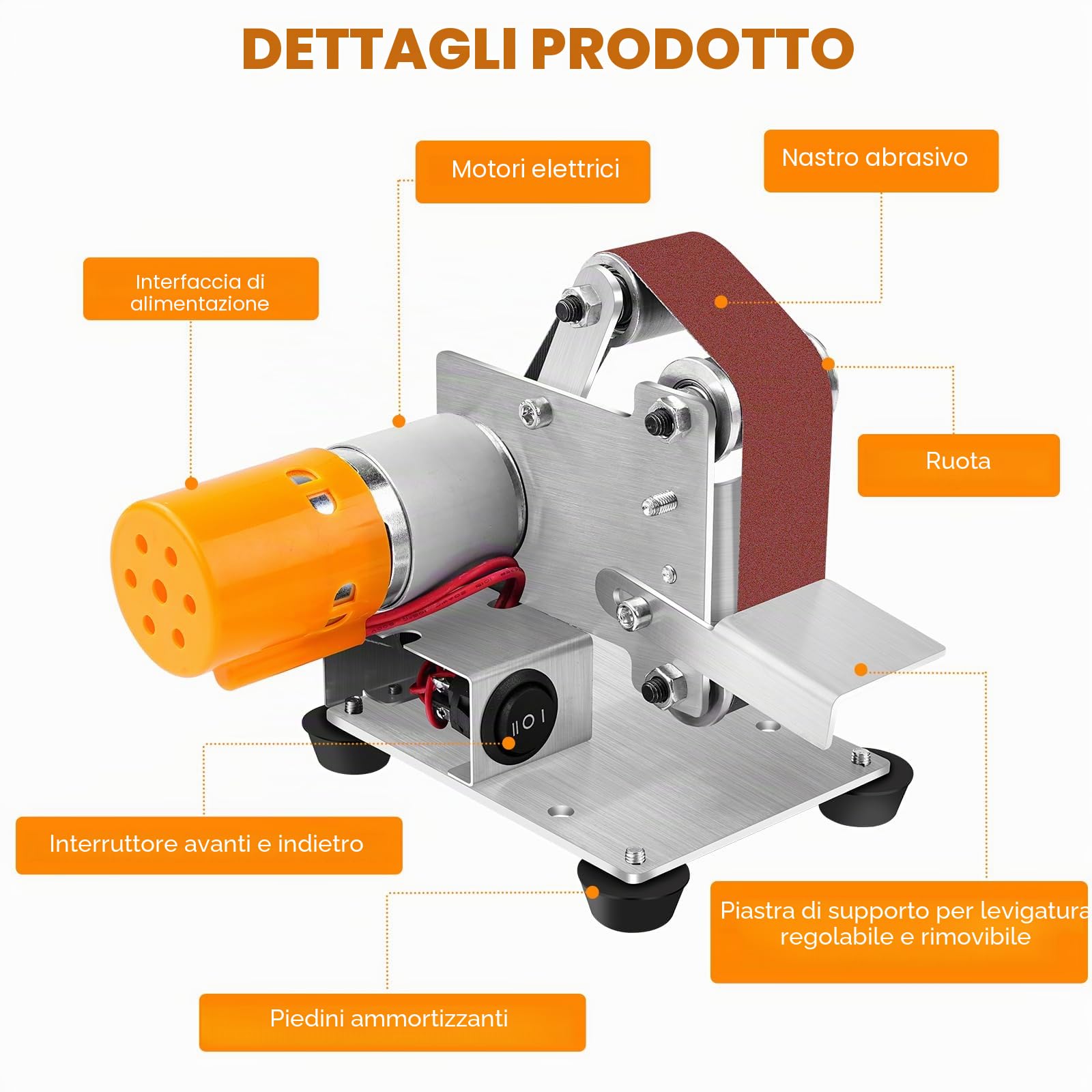 TICFOX mini levigatrice a nastro 7 velocità 30 nastri