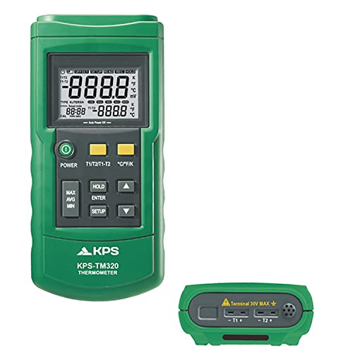 KPS TM320 termometro digitale 2 canali termocoppia J/K/T/E
