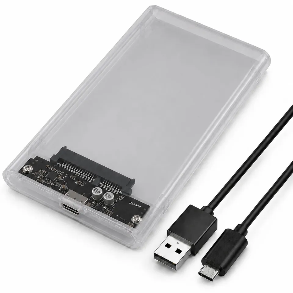 TICFOX Box Esterno Hard Disk 2,5" SATA USB 3.0 Trasparente