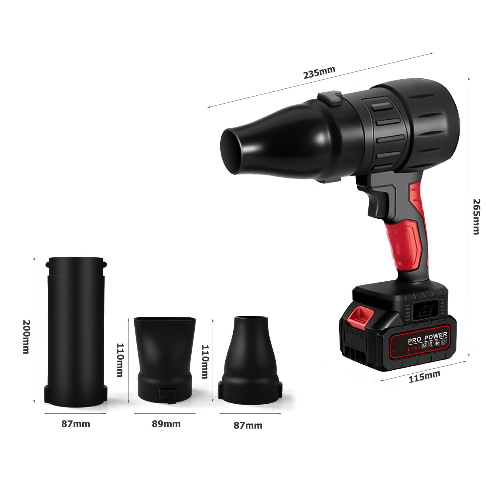 TICFOX Turbo Jet Soffiatore Aria Batteria 35000 Giri/min