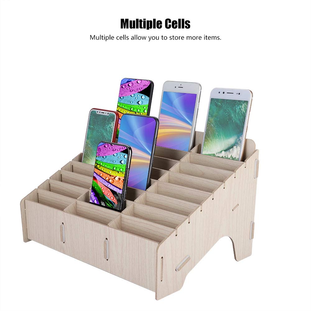 TICFOX Organizer da Scrivania in Legno 24 Scomparti Beige