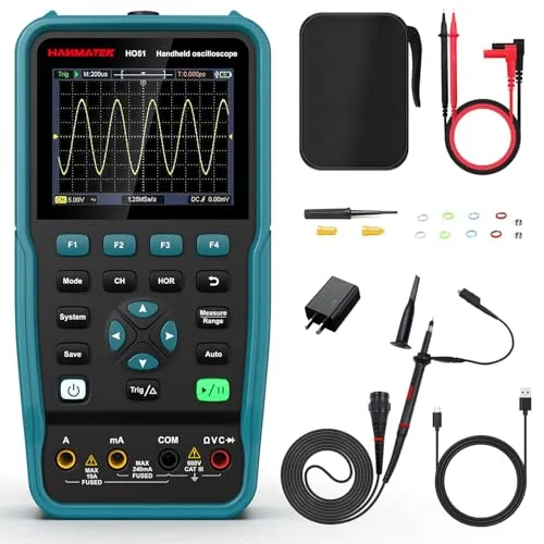 Hanmatek HO51 oscilloscopio portatile 50 MHz 3-in-1