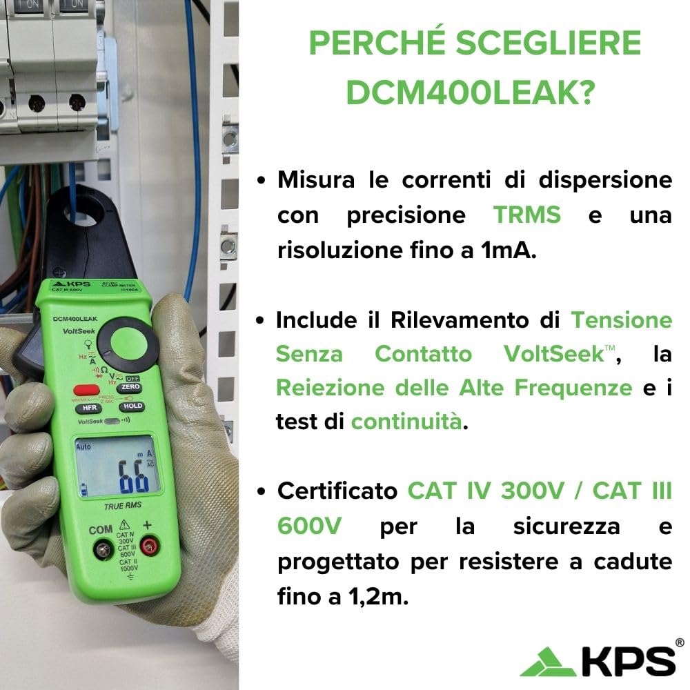 KPS DCM400LEAK pinza amperometrica TRMS 100A AC/DC