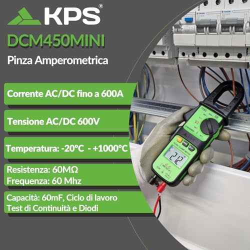 KPS DCM450MINI pinza amperometrica 600A TRMS