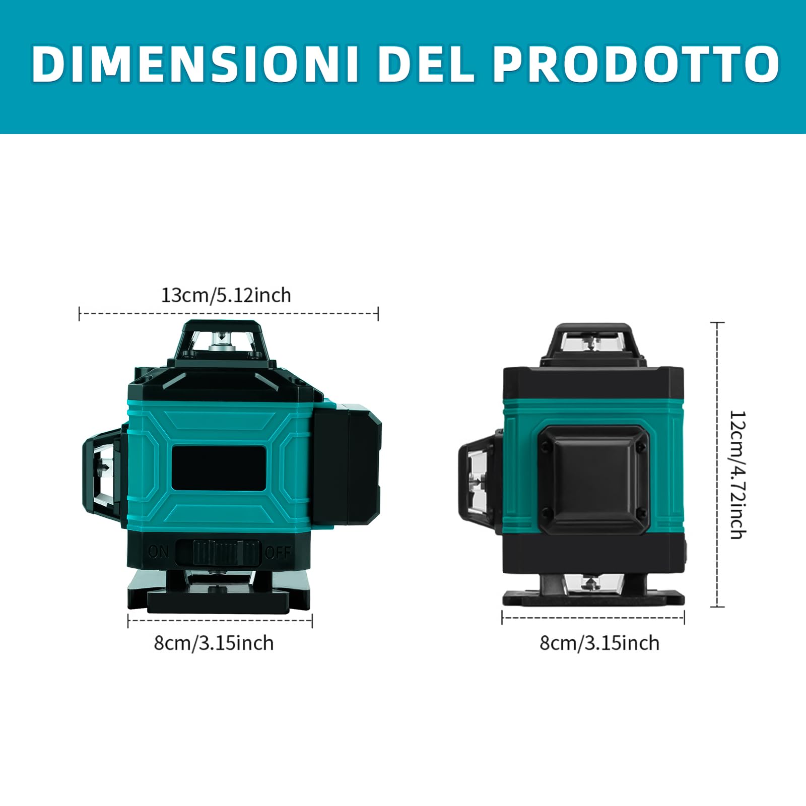 TICFOX 16 Linee Livella Laser Verde 4x360° con Treppiede IP54