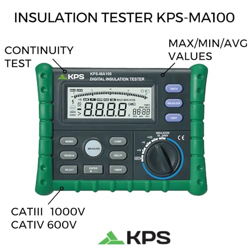 KPS MA100 tester isolamento 1000V DAR/PI CAT III