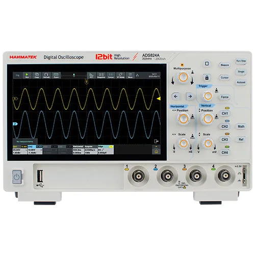 Hanmatek ADS824A oscilloscopio digitale 200MHz 4 canali 12 bit