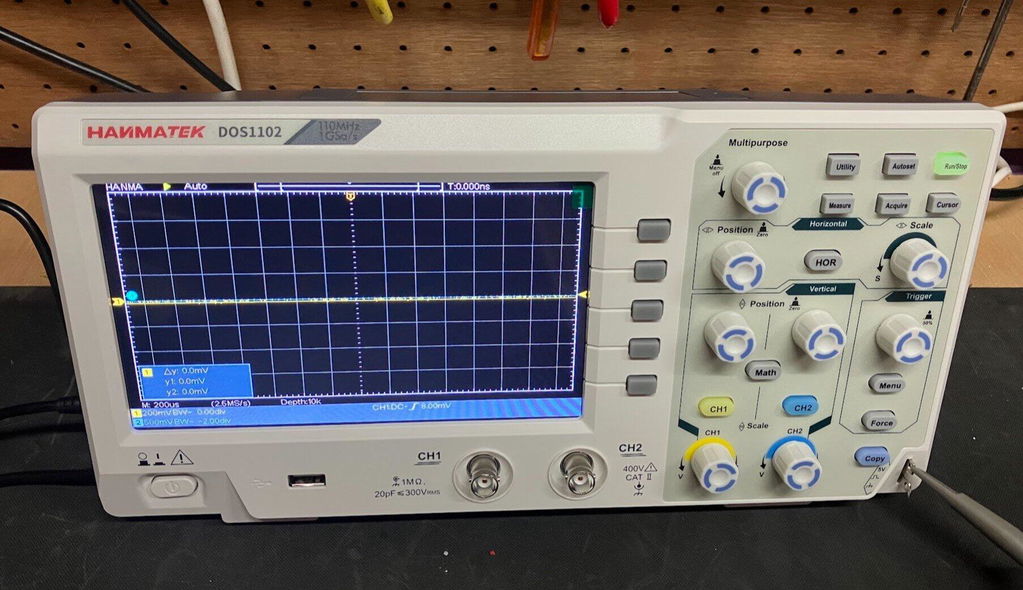 Hanmatek DOS1102 oscilloscopio digitale 110MHz 2 sonde