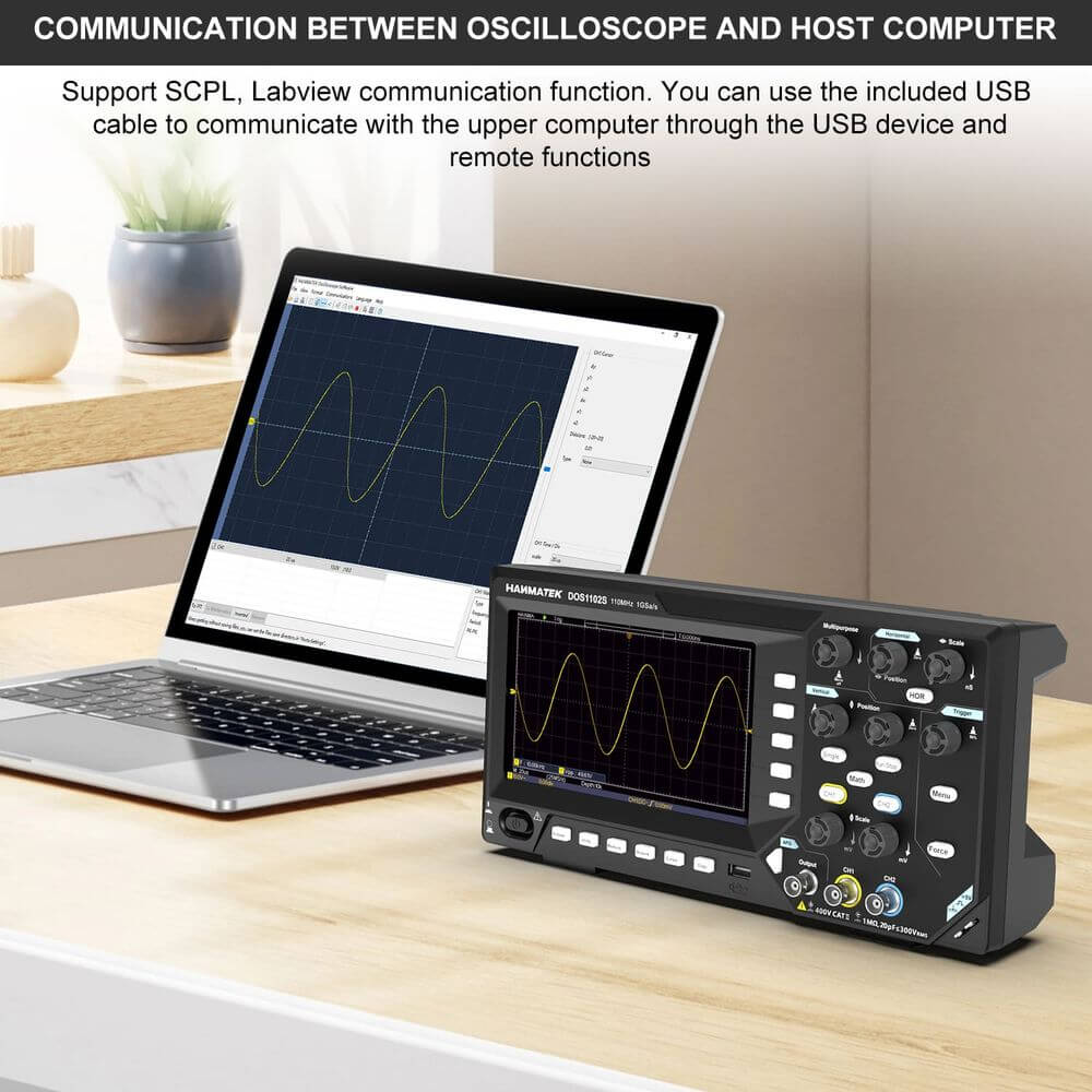 Hanmatek DOS1102S oscilloscopio da banco 2 canali 110MHz