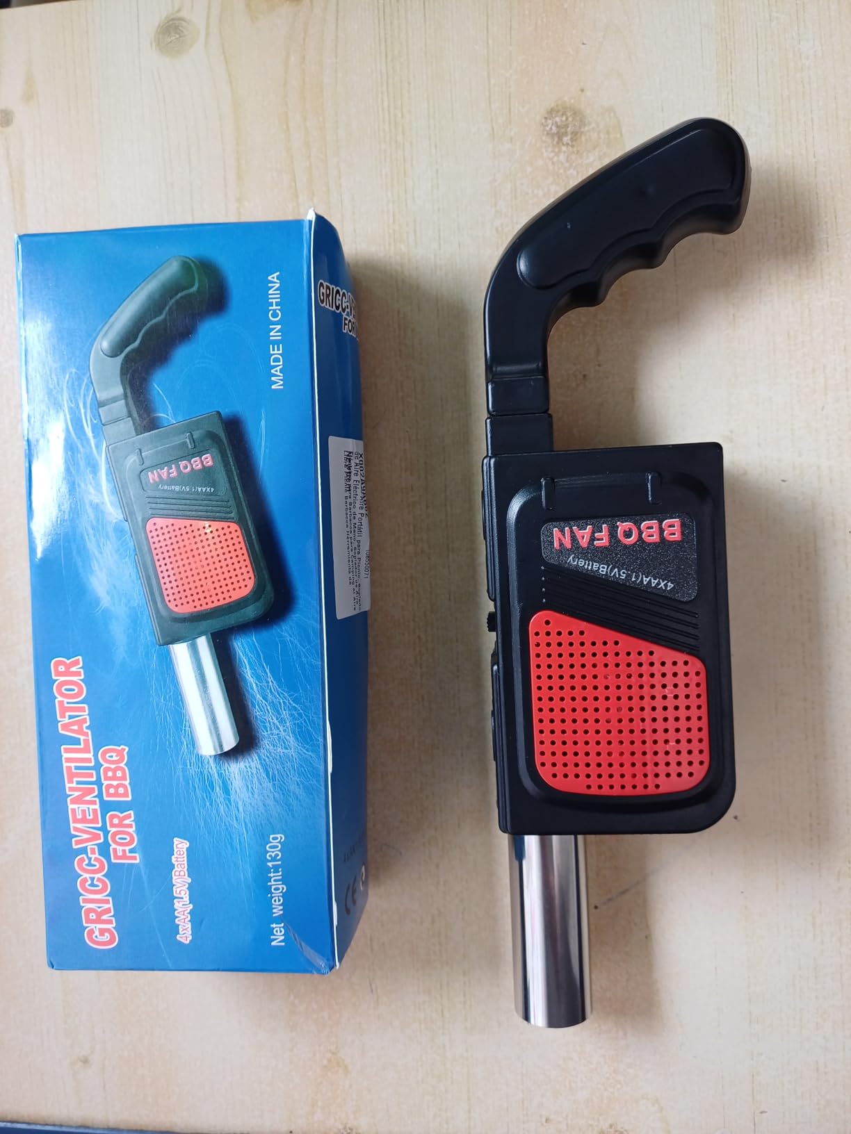 Ticfox Ventilatore Elettrico Barbecue Portatile Nero a Batteria